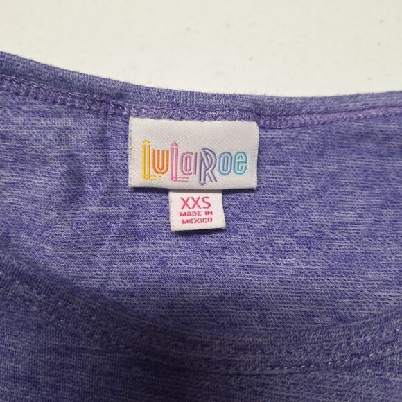 Lularoe Tunic Hi Low Purple Womens XXS Short Sleeve Top - Picture 4 of 6